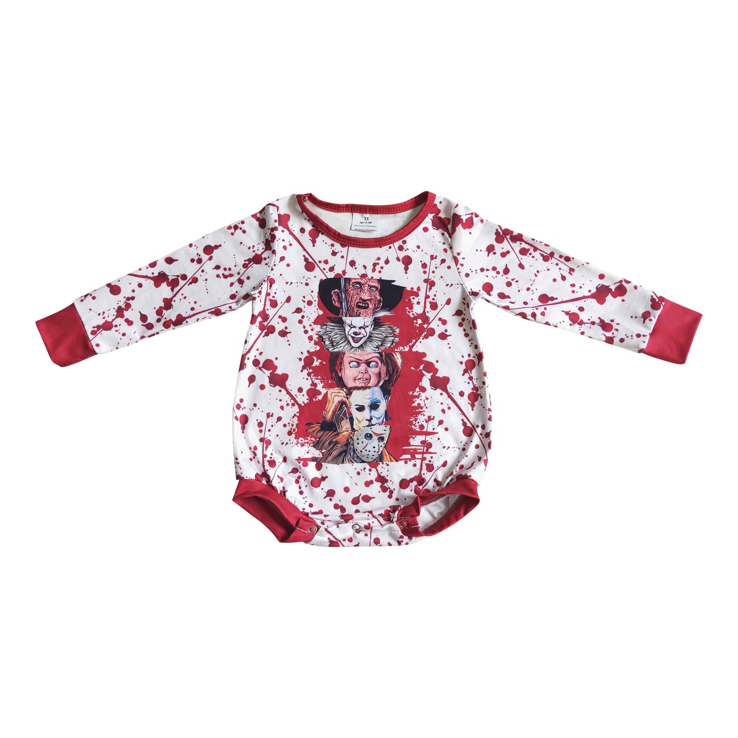 Halloween blood scary face baby romper