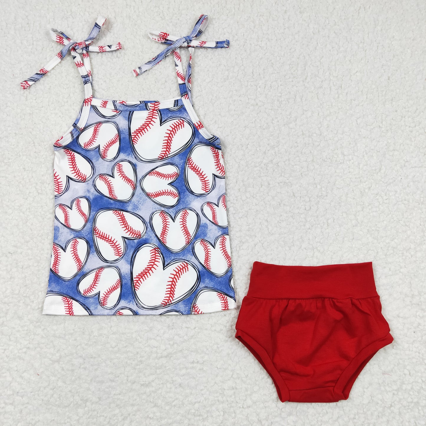 baby girl's swing baseball bummie set