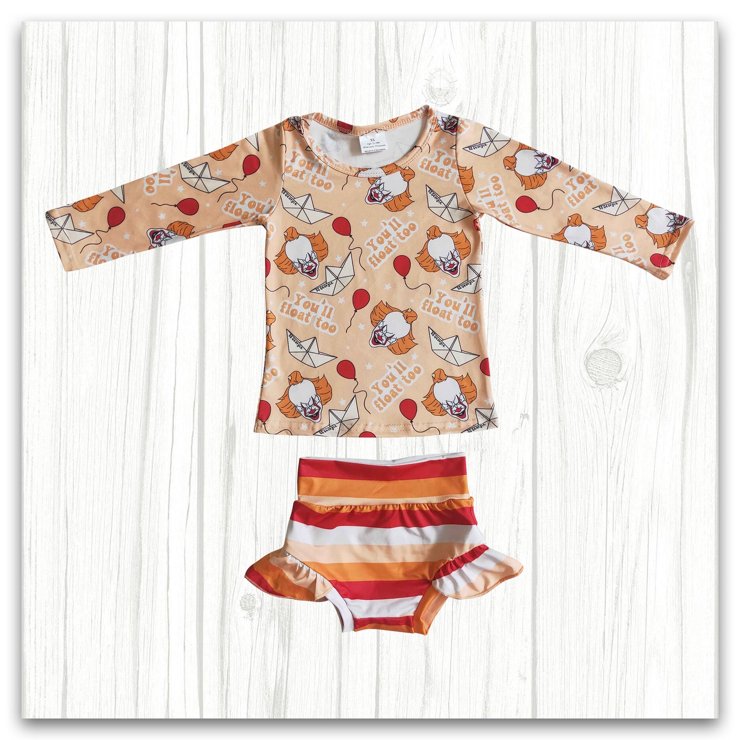 you'll float too halloween bummie set