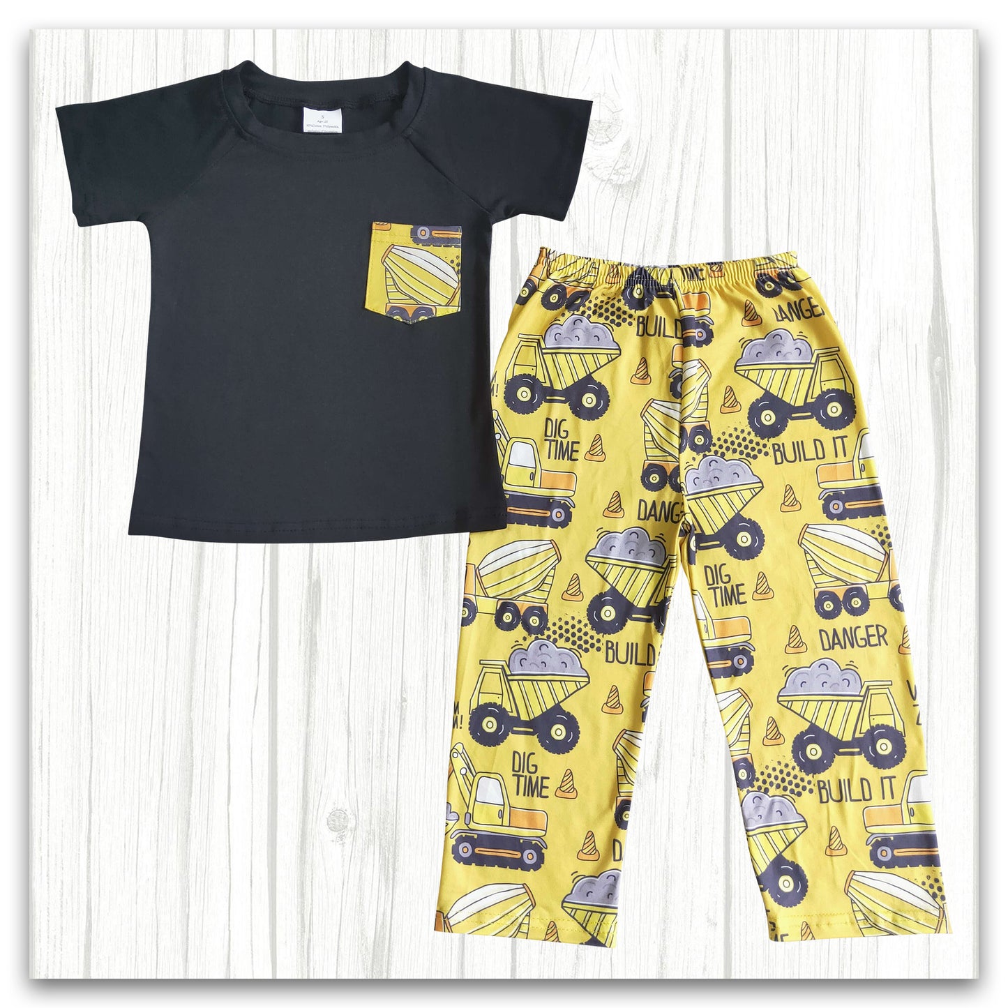 dig time excavator pants set boys outfit