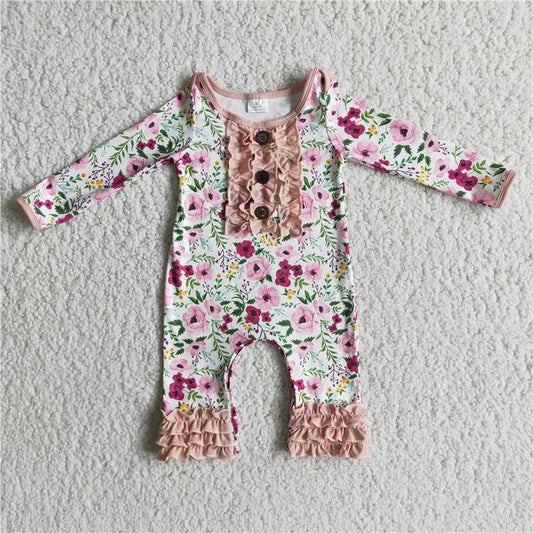 Pink Floral Romper