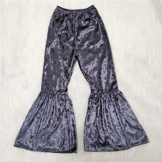 Grey Velvet Bells Pants