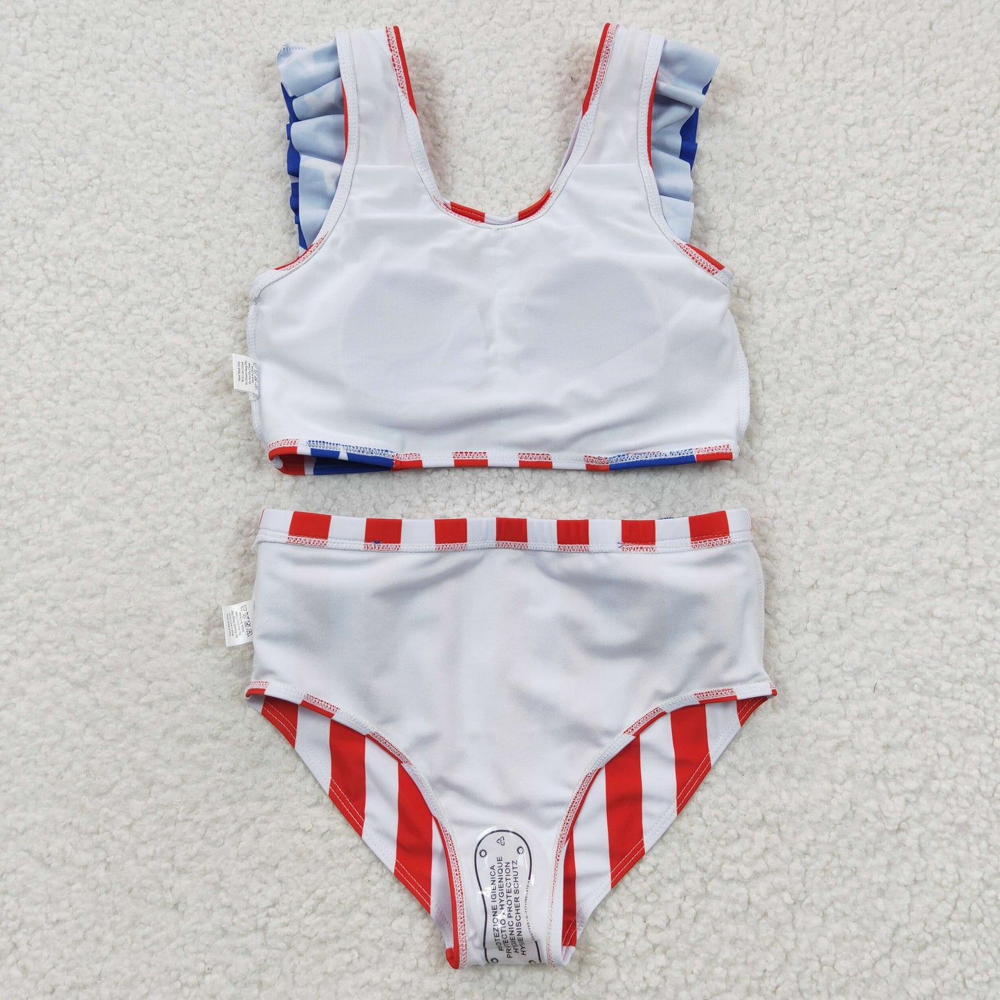 Stars & Stripes Girls USA Flag Print Two-Piece Swimsuit