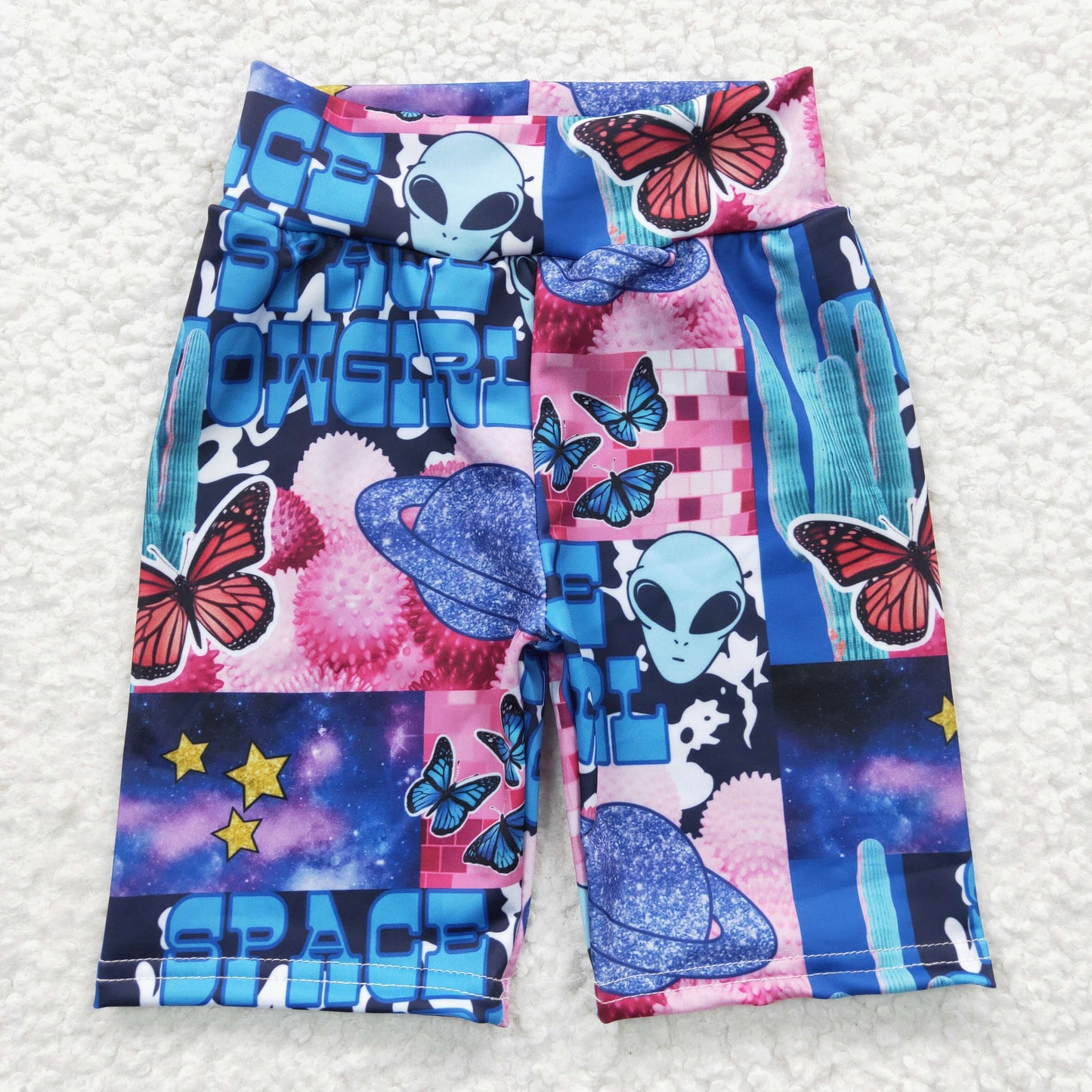 kids clothing ufo print bike shorts