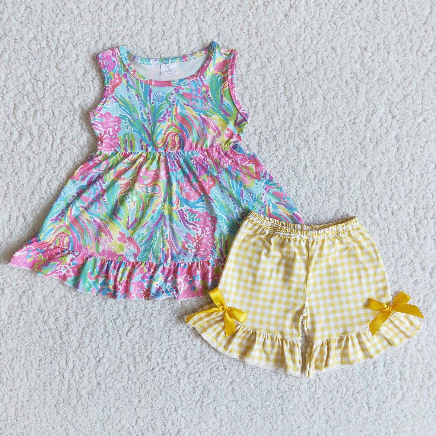 lilytop yellow plaid shorts tank outfit