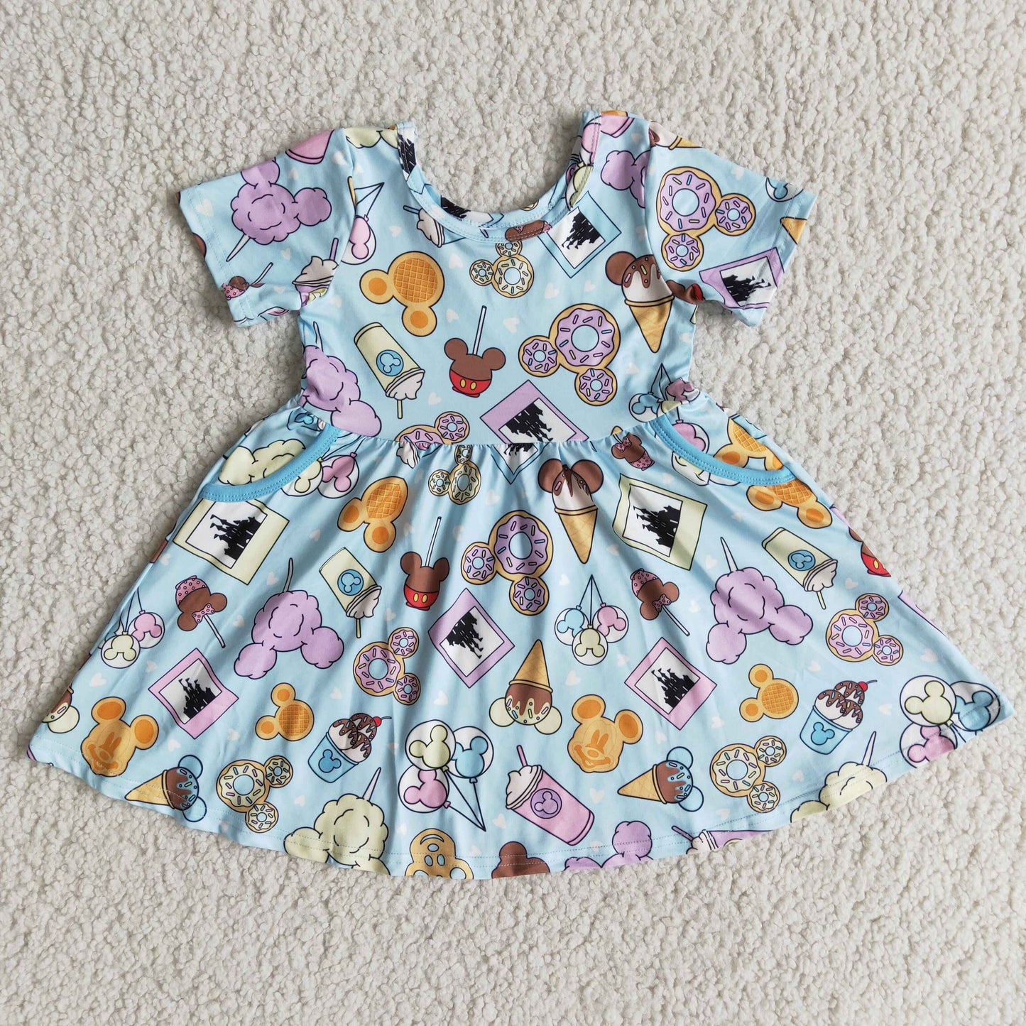 cartoon snacks park theme dress