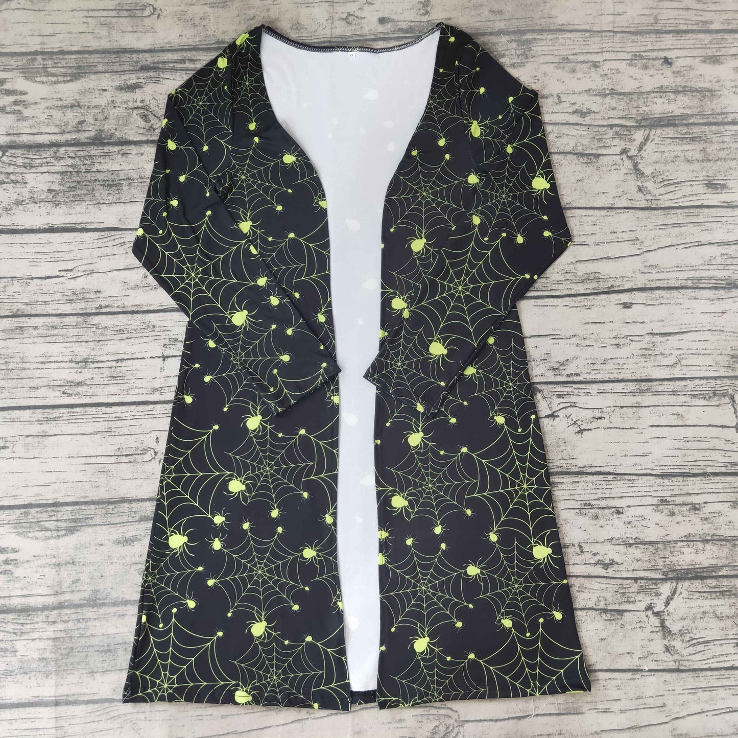 Mommy and me green spider web cardigan adult Halloween clothing