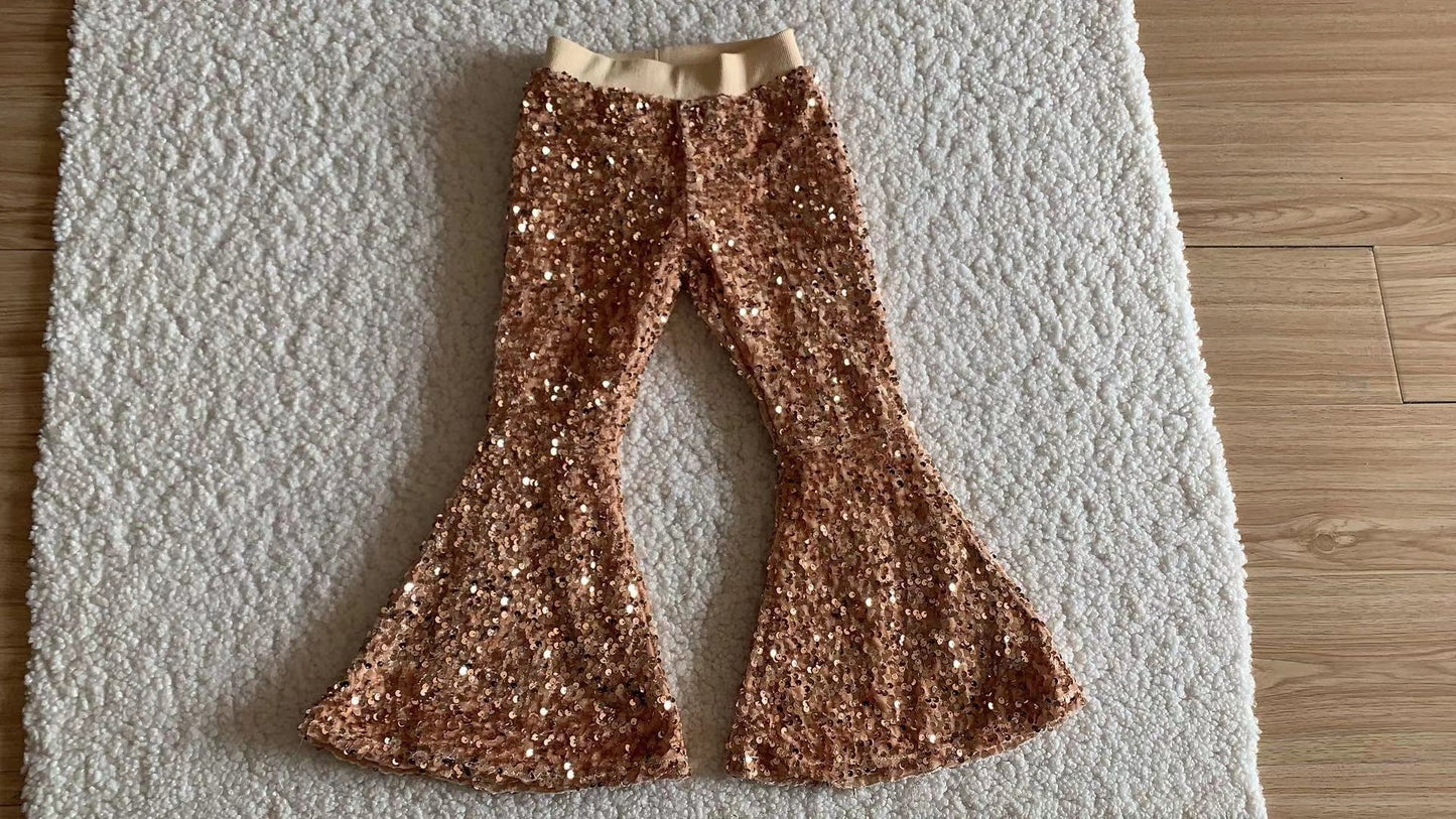 Golden Sequins Bells Pants
