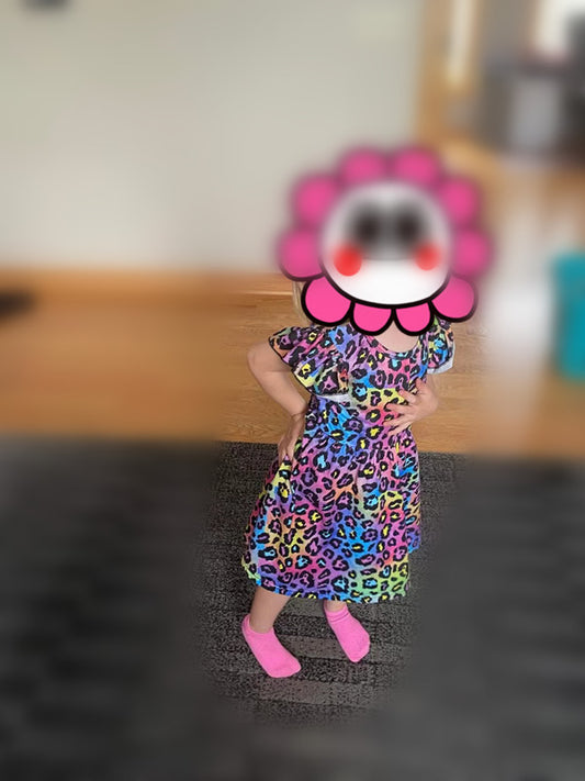 rainbow leopard dress