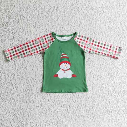 boy raglan top clothing christmas snowman