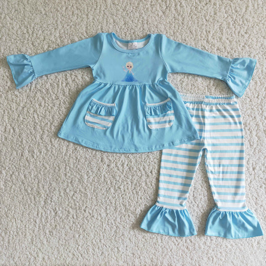 Blue Magic Outfit Striped Ruffle Pants Set