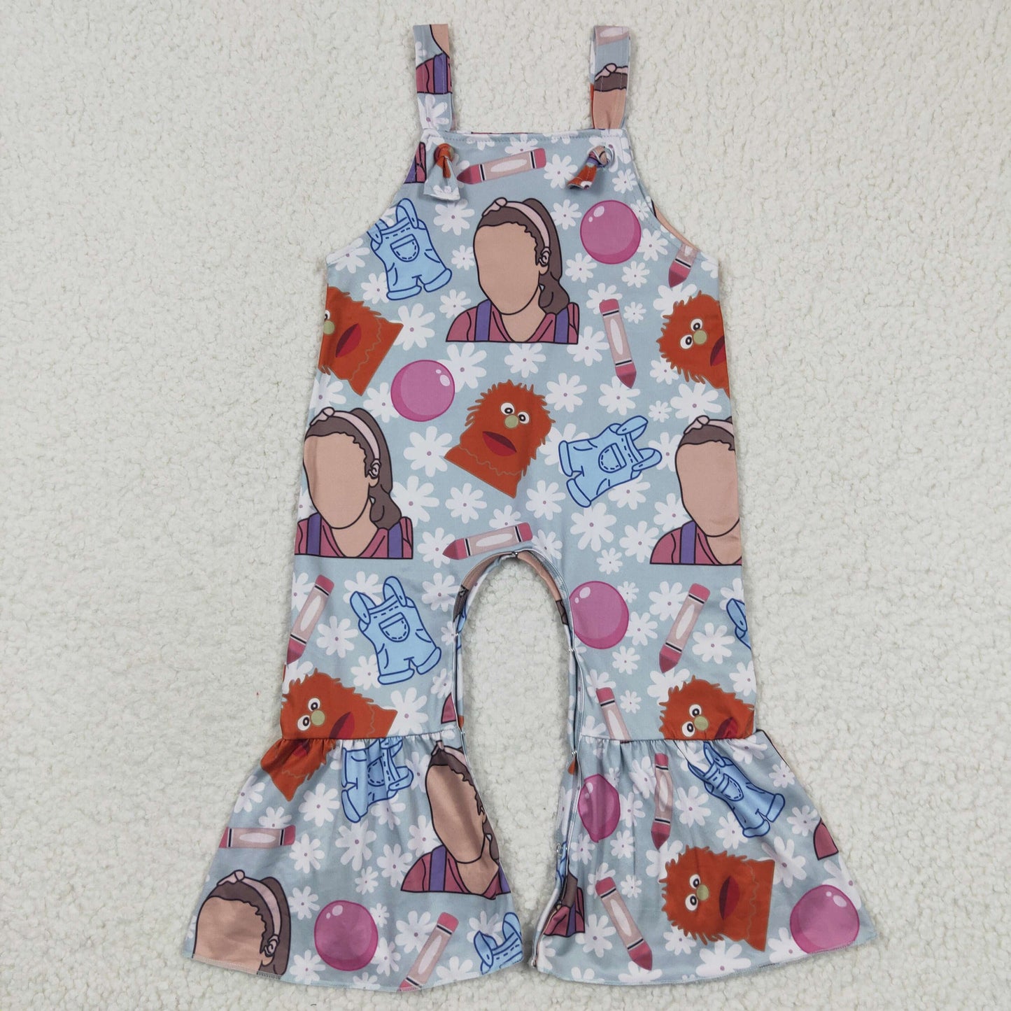baby girl ABC teacher overall romper