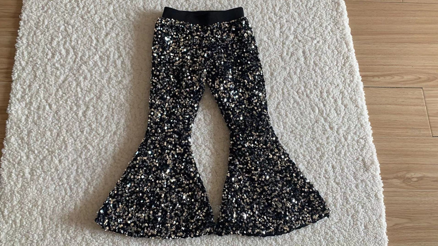 Black Sequins Pants Girl