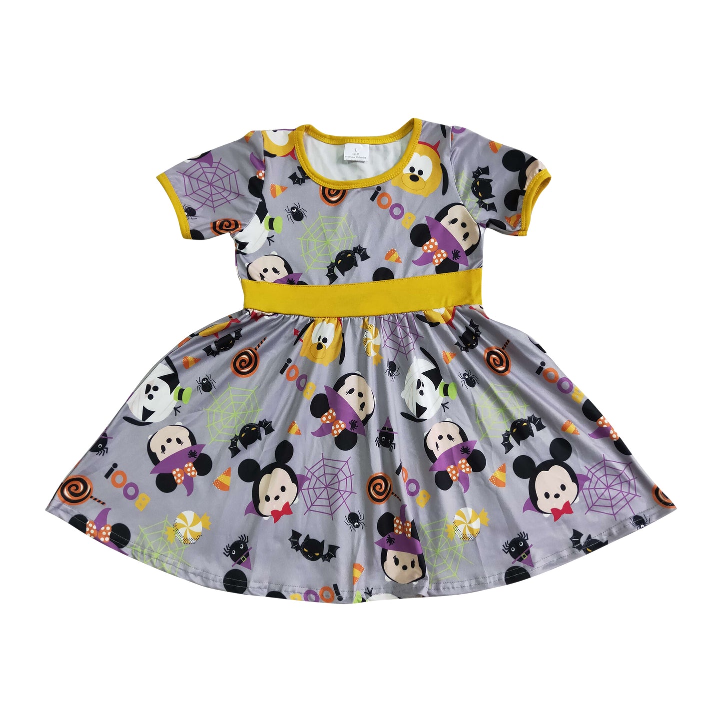 kids cute halloween short sleeve doll dress for girl