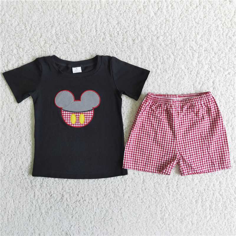 cartoon mouse boy shorts set