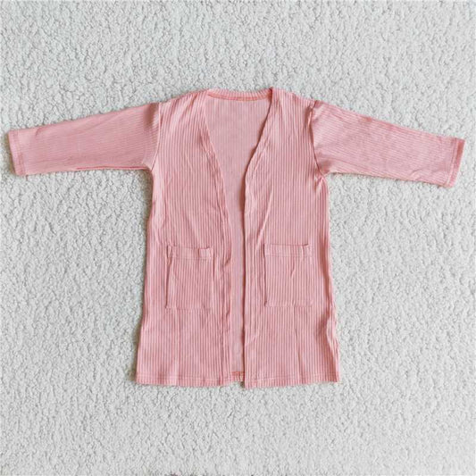 orange pink striped coat cardigan