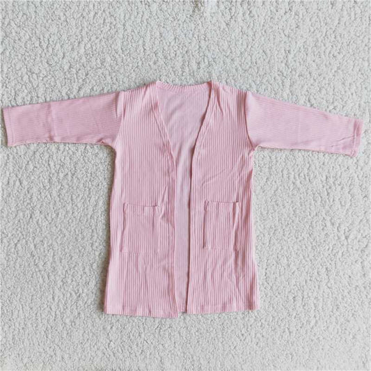 pink striped coat cardigan