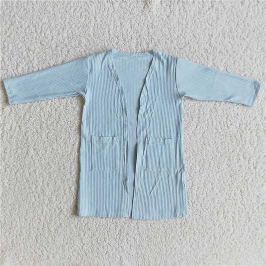 blue striped coat cardigan