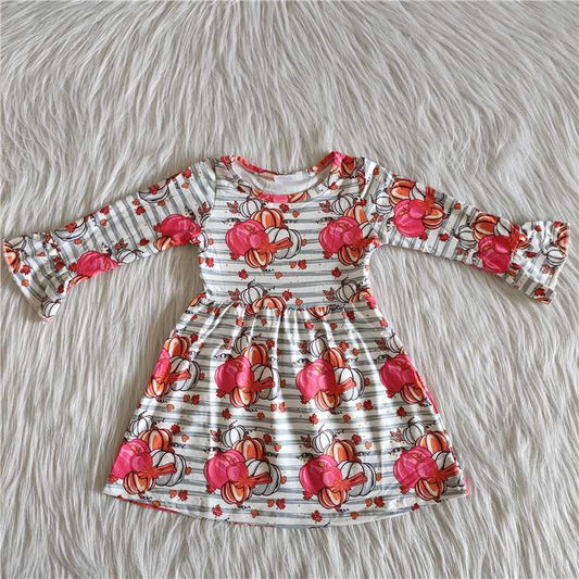Fall Clothing Stripe Pimpkin Dress