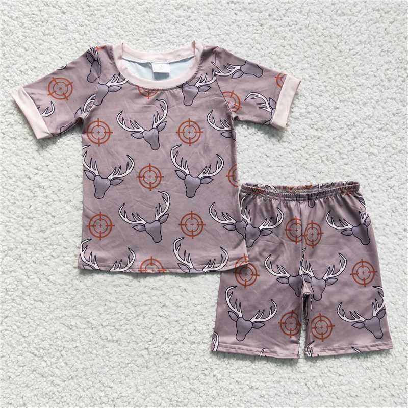 hunting boy short sleeve pajama set