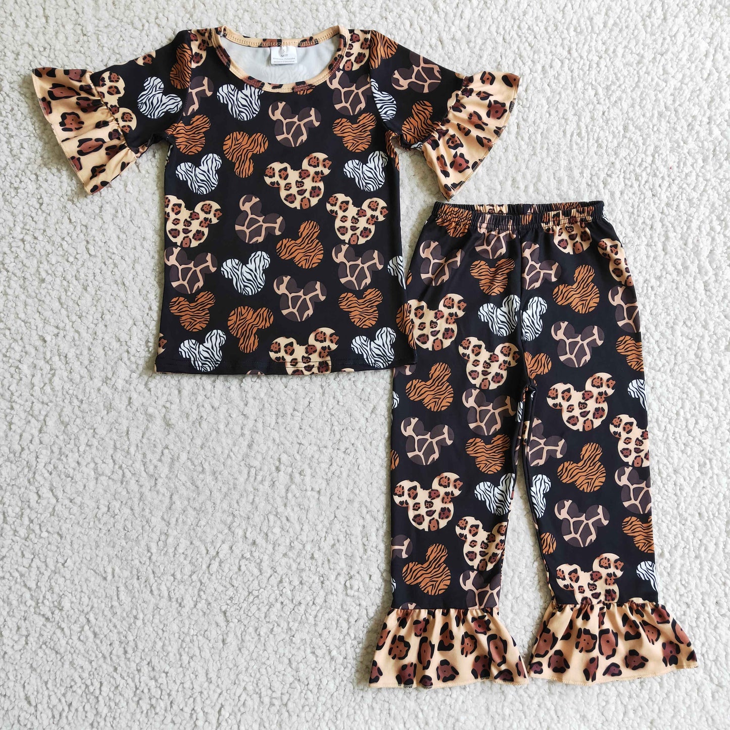 spring animal print cartoon pajama for girl