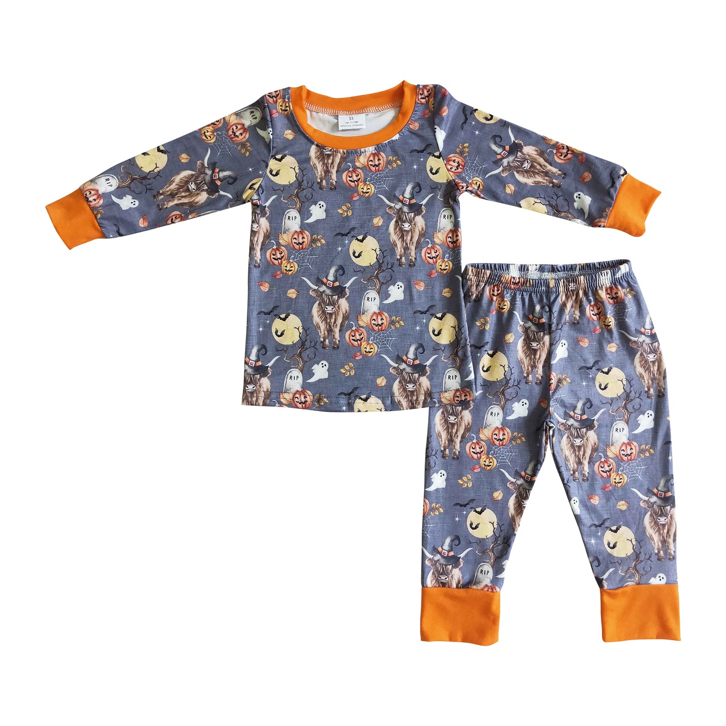 boy's clothing highland cow halloween pajamas