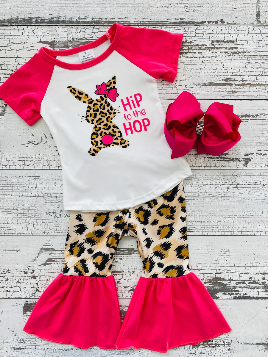 hip to the hop bunny leopard bell bottoms outfit