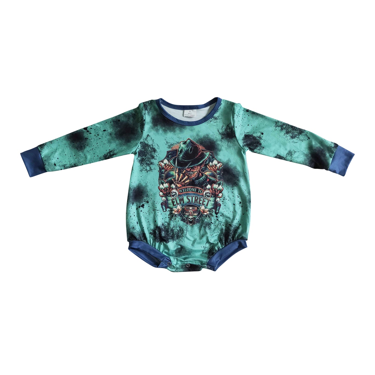 kids halloween long sleeve romper devil's house