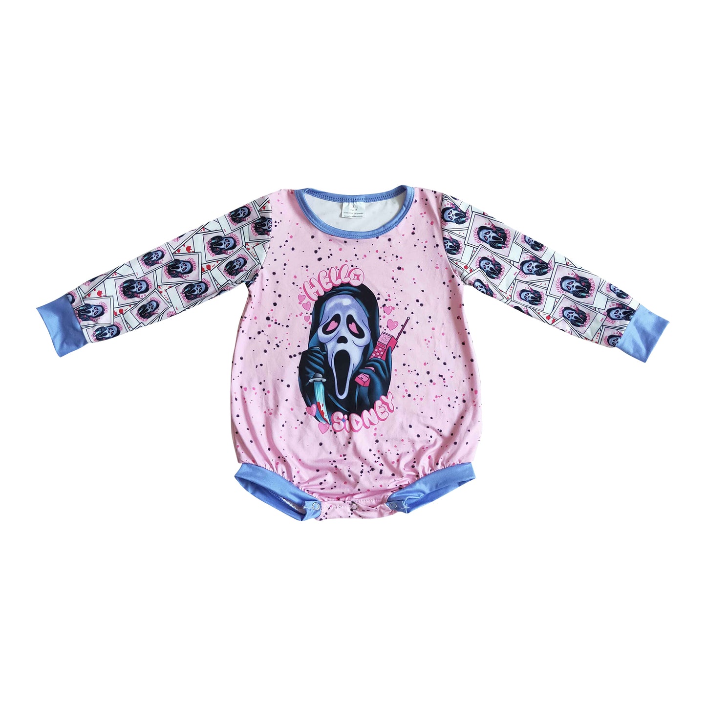 kids long sleeve romper for halloween ghost