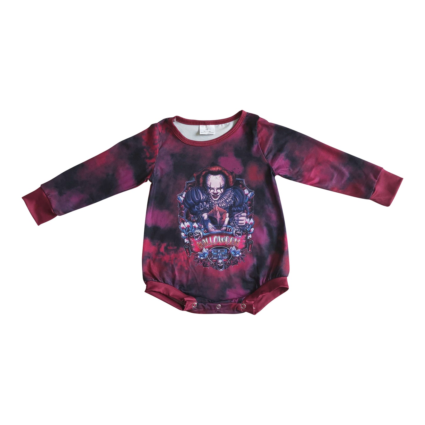 kids long sleeve romper for halloween red clown