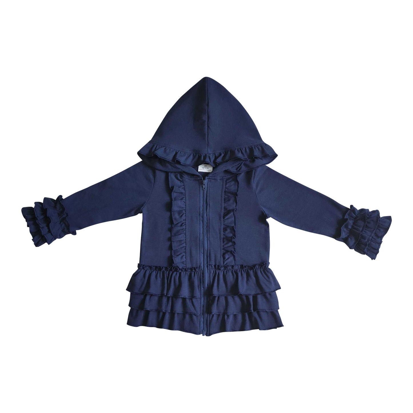 girl ruffle jacket navy blue