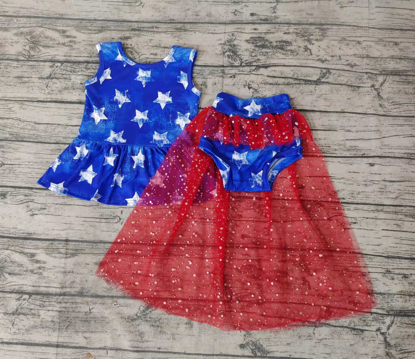 4th of july stars sparkle tutu bummie set clothing