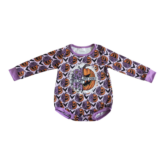 kids newborn long sleeve romper for halloween spooky
