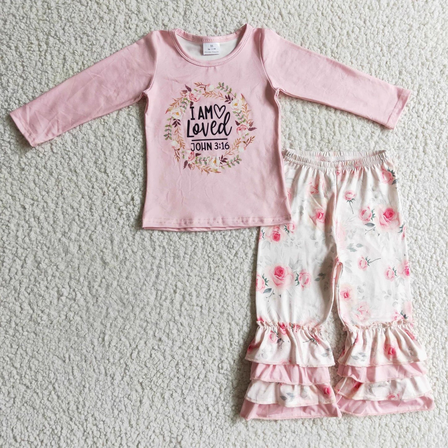 baby girl pink ruffle romper