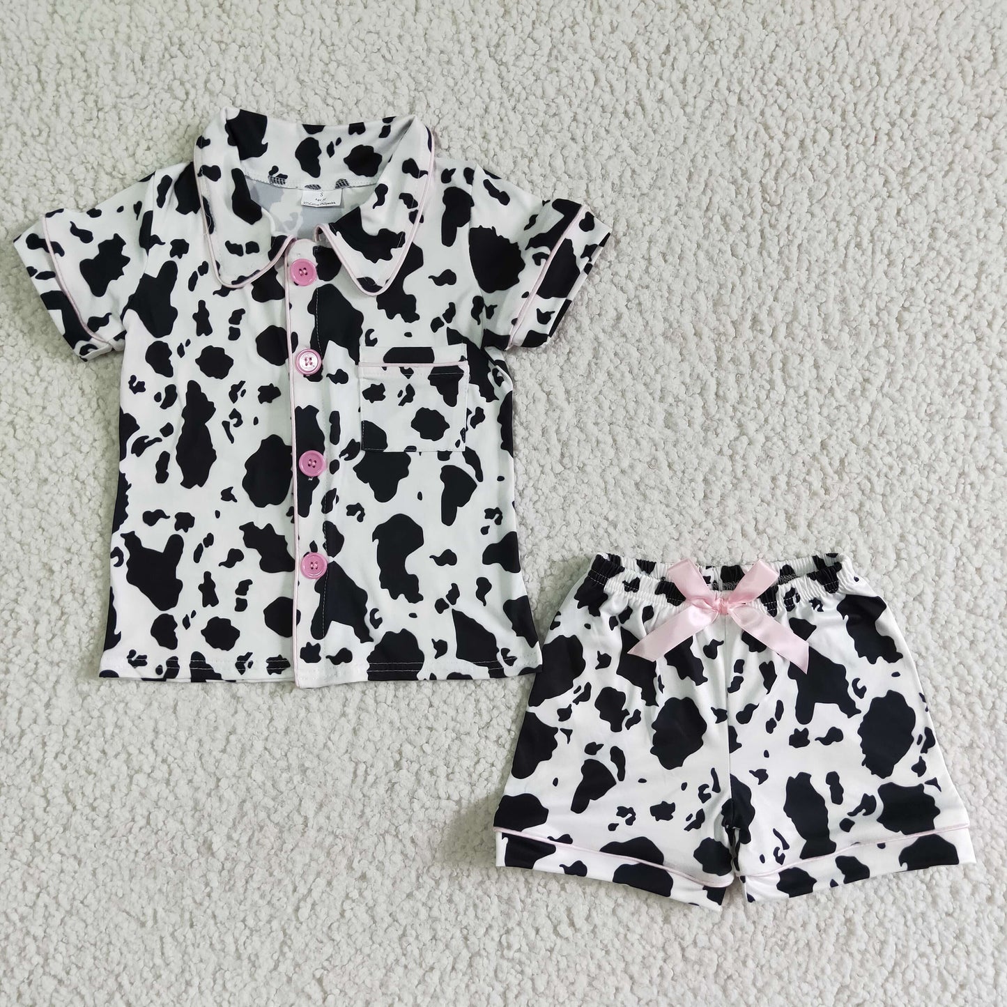 short sleeve milk cow pajamas sleepwear