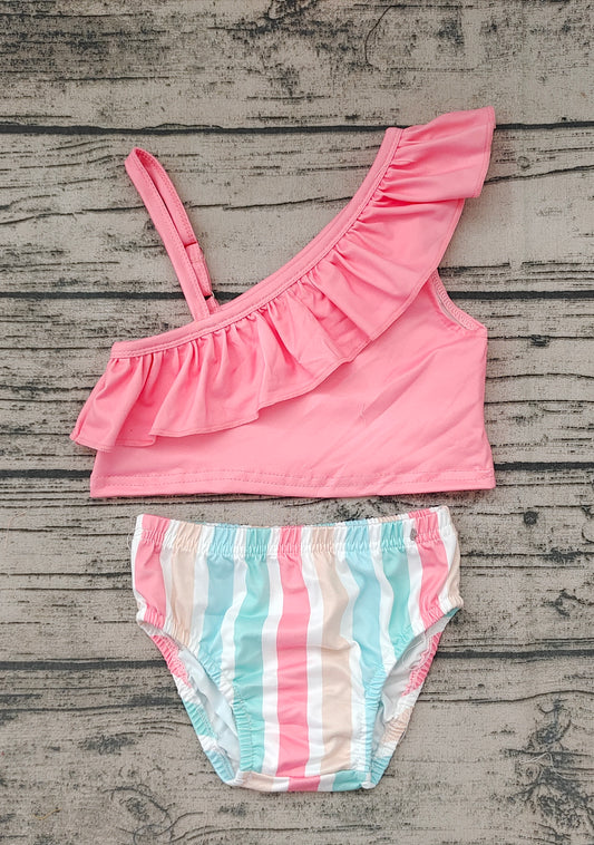 2pcs pink  beach swimwear girl's swimsuit