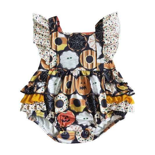 baby girl donut ruffle romper for halloween