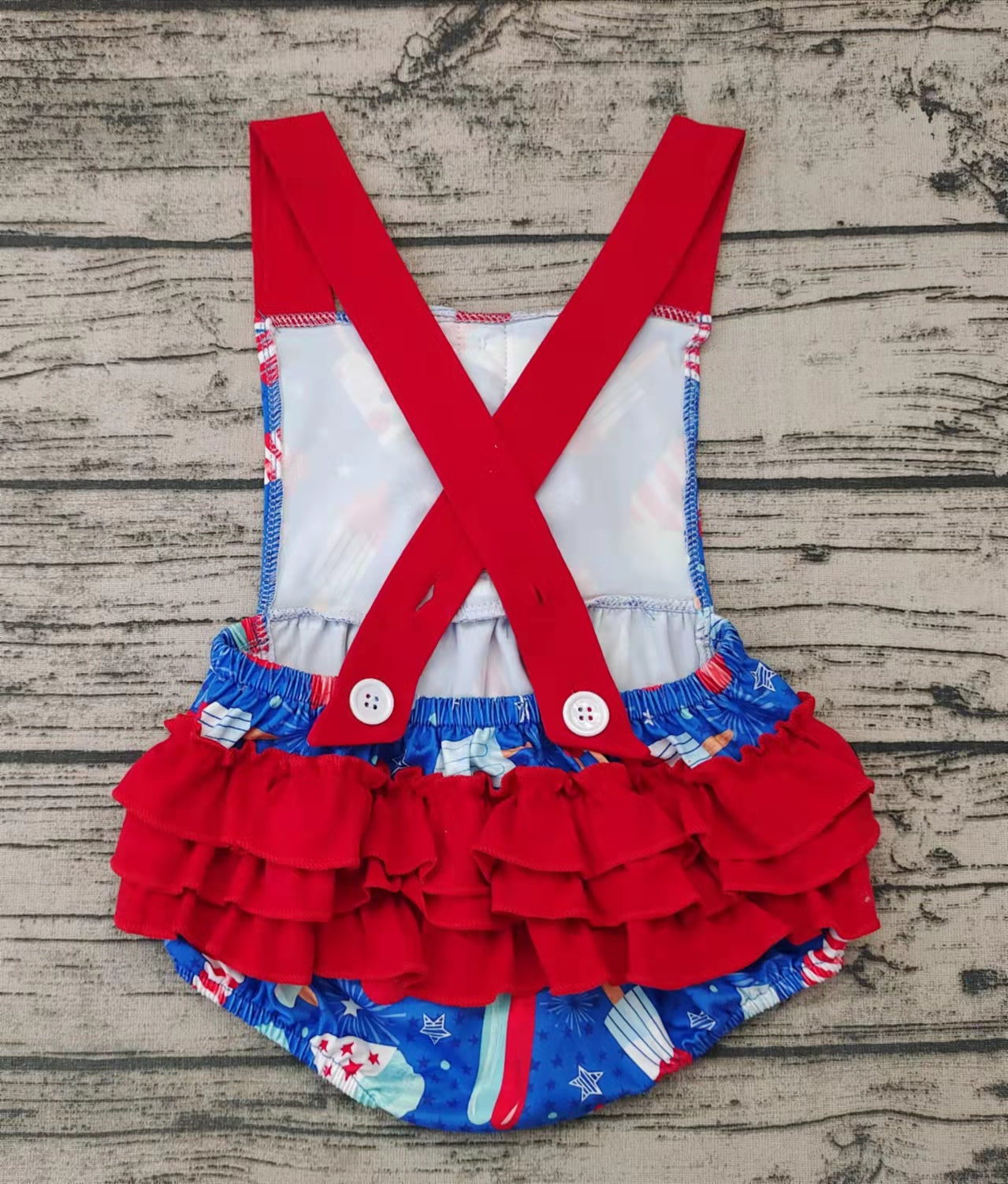fourth of july ruffle butt romper popsicles