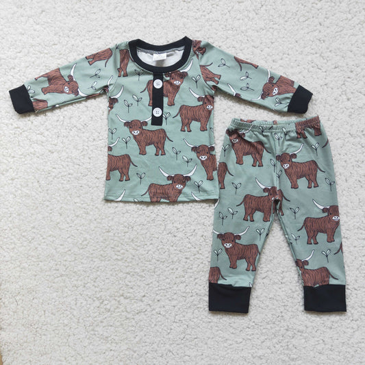 Cute Peeking Cow Pajamas Boy