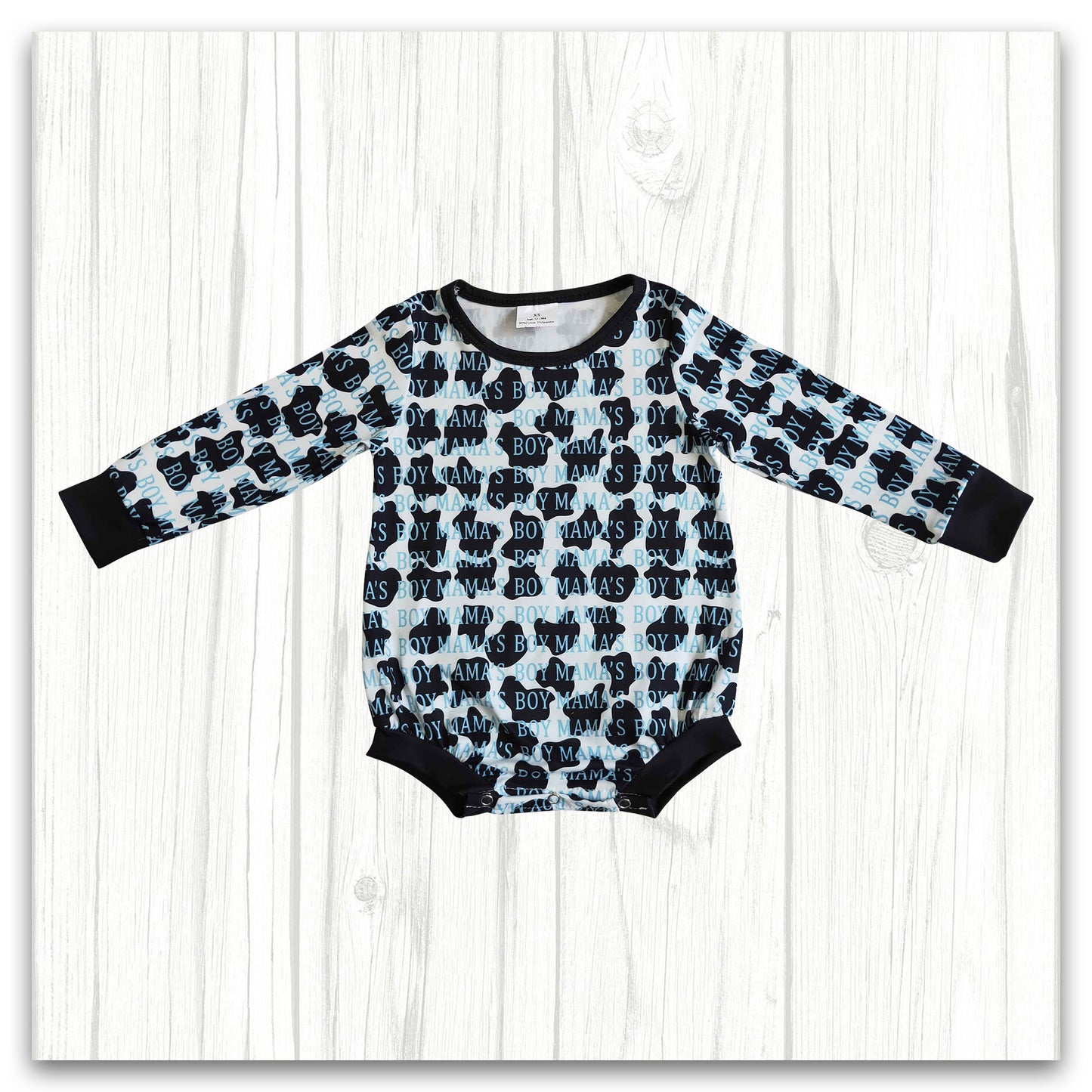 infant mama's boy long sleeve romper LR0039