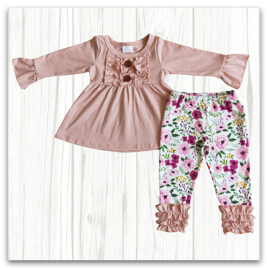 Floral Ruffle Pants Set