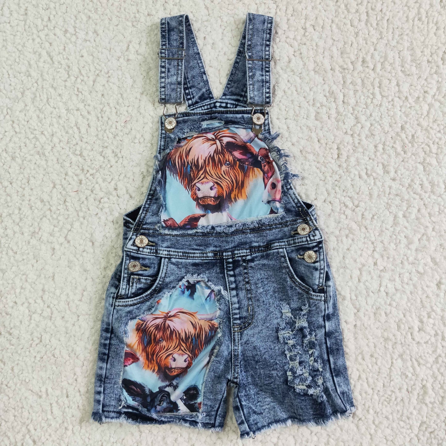 blue highland denim cross overalls jumpsuit kids clothes