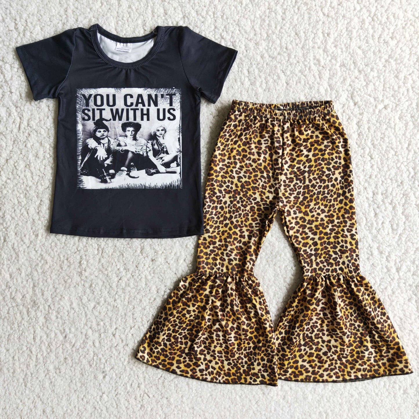 U can't Sit with Us Leopard Pants Set