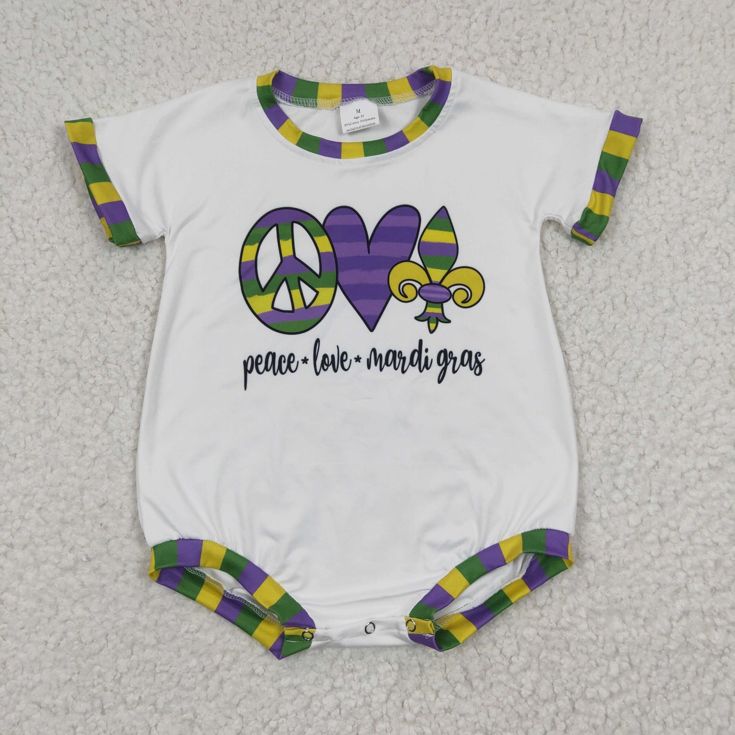 mardi gras purple green yellow bodysuit