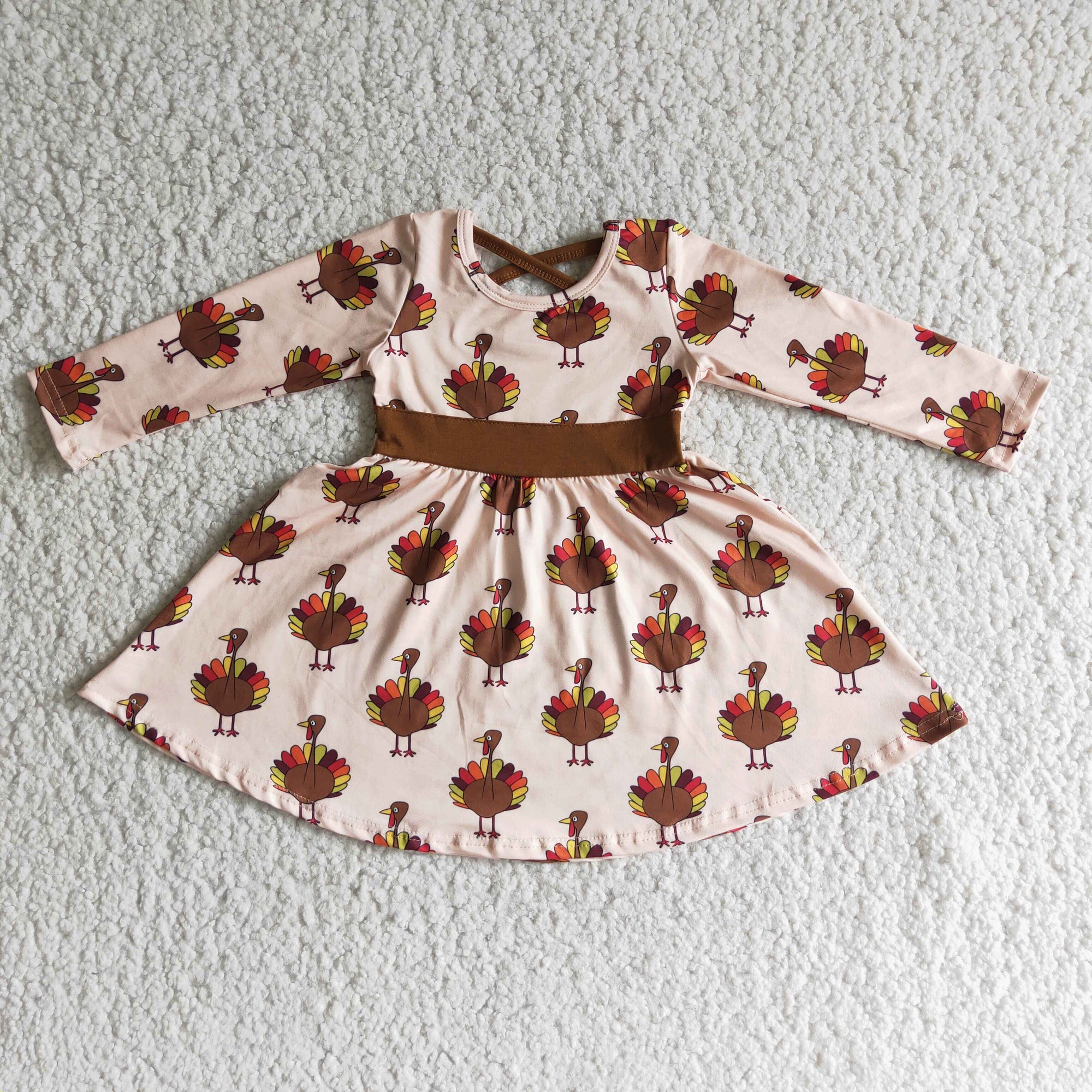 Long Sleeve Brown Turkey Dress