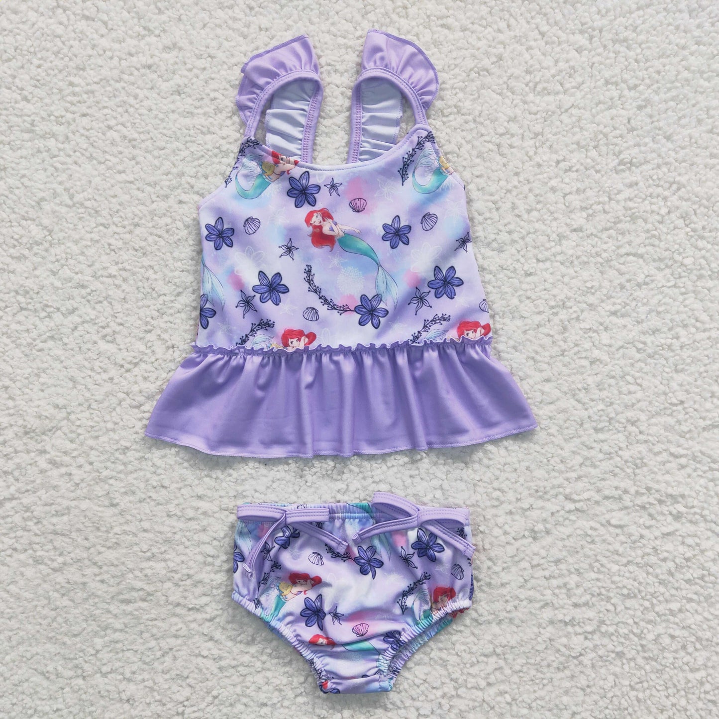 2pcs purple mremaid swimsuit girl clothes