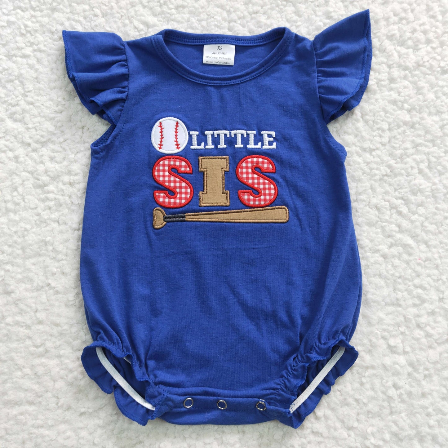 toddler baby girl's romper lit sis baseball print