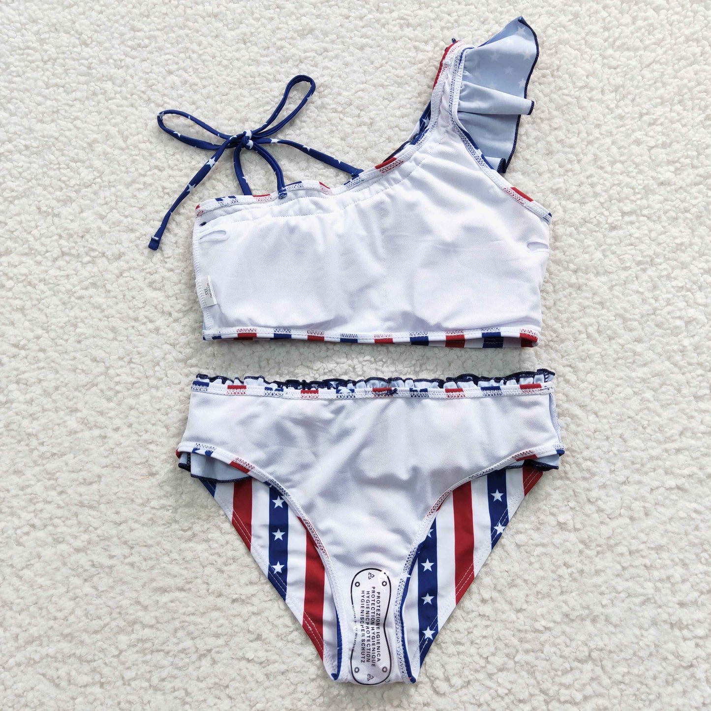 4th of july girl star stripes 2pcs swimsuit