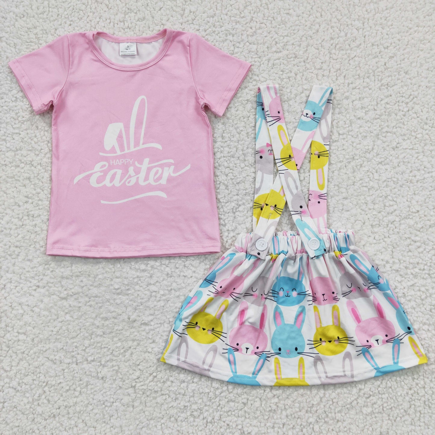 easter rabbit cross braces skirt outfit