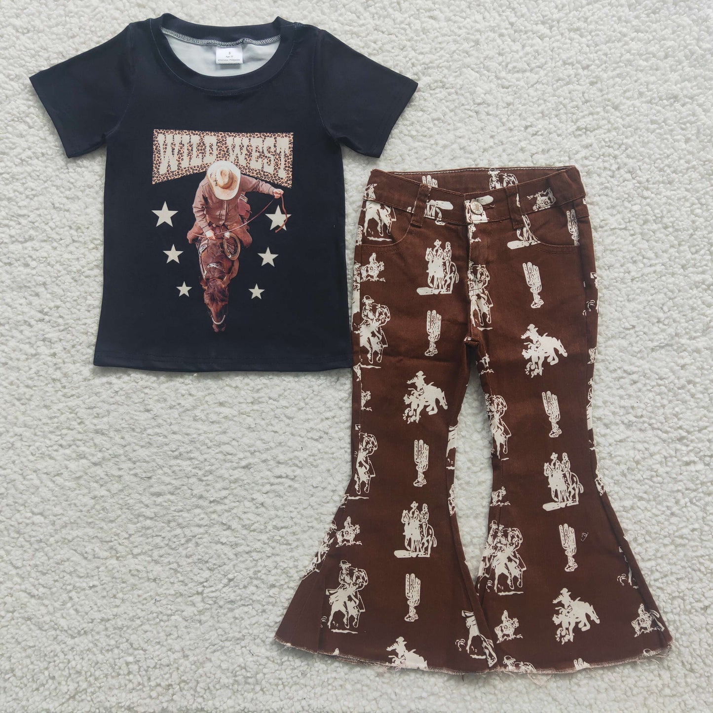 wild west rodeo denim pants set western girls clothes